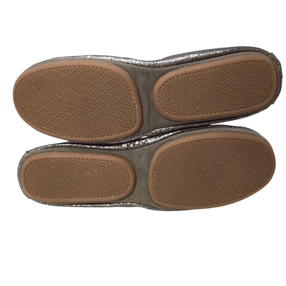 Yosi Samra Samara Size 8 Ballet Flats Foldable Platinum Glitter Hitched YS - Picture 9 of 9